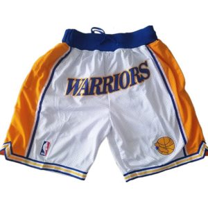 NBA Golden State Warriors Herren Pocket Shorts Weiß Swingman