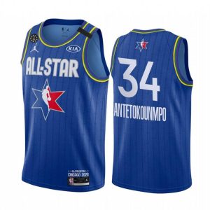 NBA Milwaukee Bucks Trikot Giannis Antetokounmpo 34 2020 All-Star Trikot Jordan Brand Blau Swingman – Herren