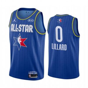 NBA Portland Trail Blazers Trikot Damian Lillard 0 2020 All-Star Trikot Jordan Brand Blau Swingman – Herren
