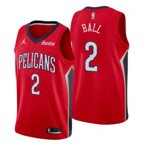 New Orleans Pelicans Trikot #2 Lonzo Ball Swingman Rot Statement Edition 2020-21