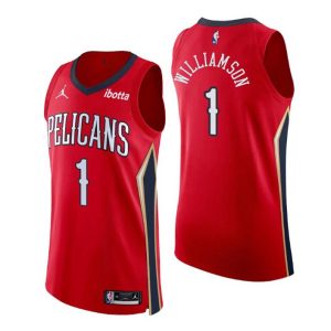 New Orleans Pelicans Trikot No. 1 Zion Williamson Authentic Rot