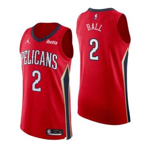 New Orleans Pelicans Trikot No. 2 Lonzo Ball Authentic Rot