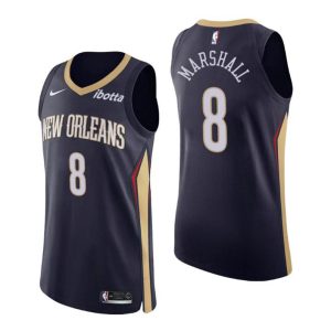 New Orleans Pelicans Trikot No. 8 Naji Marshall Authentic Navy