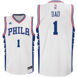Philadelphia 76ers Trikot #1 Dad Logo Weiß Home Swingman Father’s Day Gift