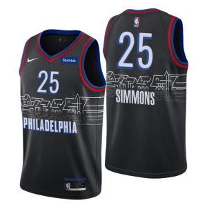 Philadelphia 76ers Trikot City Edition Ben Simmons No. 25 Schwarz Swingman