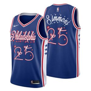 Philadelphia 76ers Trikot Santa Clause Christmas Gift Ben Simmons 25 Blau 2020