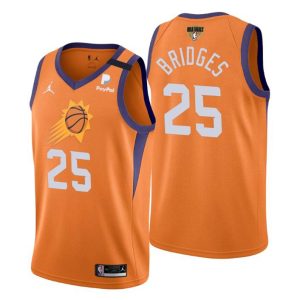 Phoenix Suns Trikot 2021 NBA Finals #25 Mikal Bridges Orange Statement Edition Swingman