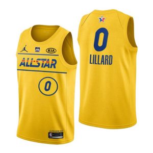 Portland Trail Blazers Trikot NO. 0 Damian Lillard 2021 NBA All-Star Trikot Gold