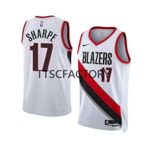 Portland Trail Blazers Trikot Shaedon Sharpe 17 Nike 2022-23 Association Edition Weiß Herren Swingman