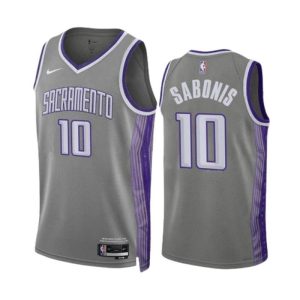 Sacramento Kings Trikot Nike Domantas Sabonis 10 City Edition 2022-23 Grau Version Swingman Herren
