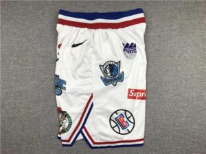 Supreme Basketball Shorts All Teams Logo Weiß