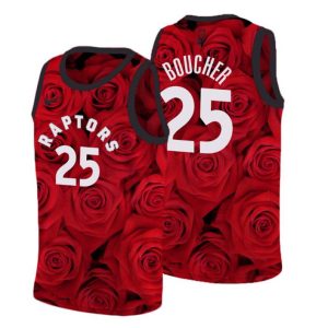 Toronto Raptors Trikot Herren Rose National Flower Chris Boucher Rot