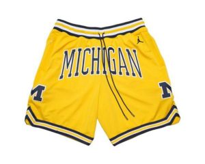 University of Michigan Basketball Gold Just Don Shorts
