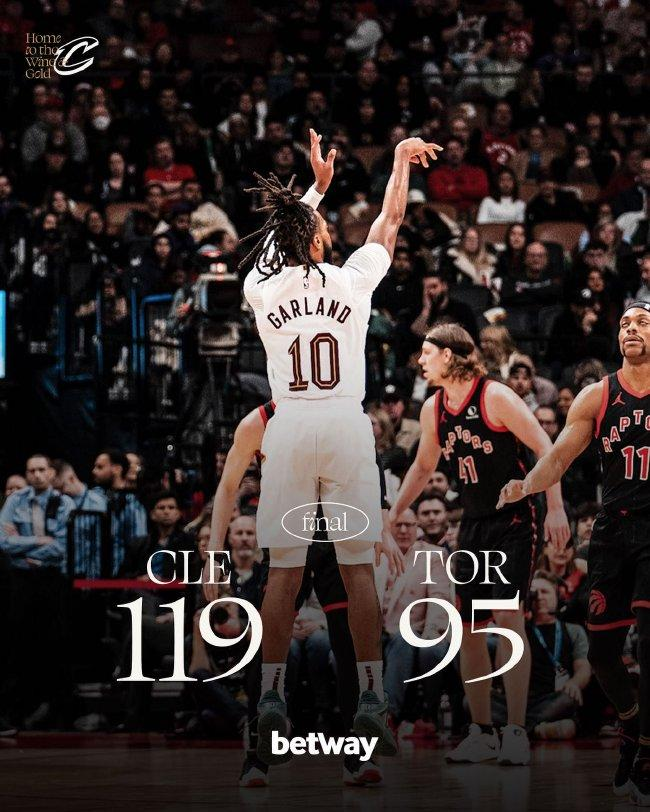 Die NBA Cavaliers besiegten die Raptors mit 119-95